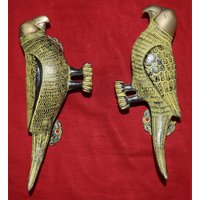 Papageienliebe Vogel Türgriff | Messing Paar Haustürgriff-Set von DeepEnlightenment