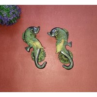 Pfau Messing Türgriff-Set | Kunsthandwerk Vogel Paar Haustür Hardware Ziehen von DeepEnlightenment