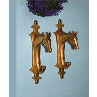 Pferdekopf Wandhaken Paar | Messing Pony Form Küche Badezimmer Set Dekor Pferdekopf Wandhaken Paar | Messing Pony Form Küche Badezimmer Set Dekor von DeepEnlightenment