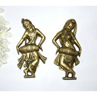 Radha Krishna Figur Türzieher | Messing Hindu Gott Paar Türgriff Almirah Schrank Türdekoration von DeepEnlightenment