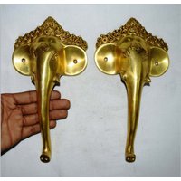 Wunderschönes Ganesha Paar Griff | Messing Goldener Religiöser Restauranttürgriff von DeepEnlightenment