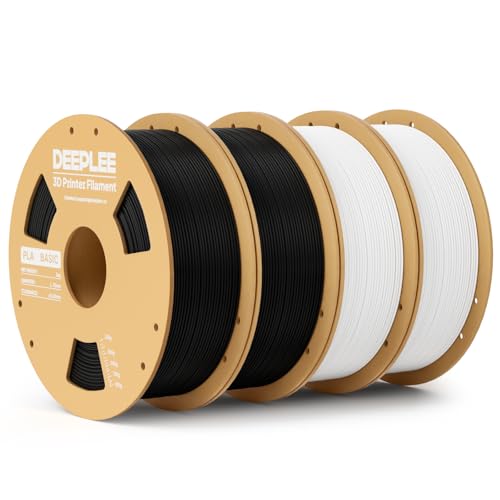 DEEPLEE Basic PLA Filament 1.75mm, Stärkere Zähigkeit 3D Drucker Filament, Schwarz*2/Weiß*2 DEEPLEE Basic PLA Filament 1.75mm, Stärkere Zähigkeit 3D Drucker Filament, Schwarz*2/Weiß*2 von Deeplee