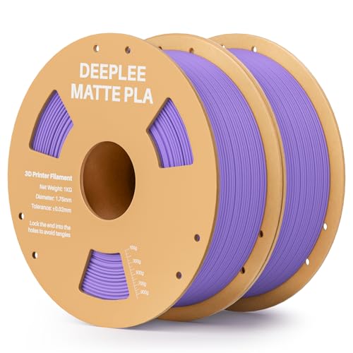 DEEPLEE Matte PLA Filament 1.75mm 3D Drucker Filament, Maßgenauigkeit +/- 0.02mm, für die meisten FDM 3D Drucker, Lavendel Lila 2KG von Deeplee