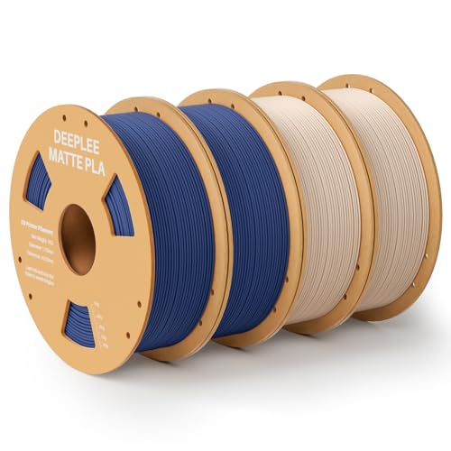 DEEPLEE Matte PLA Filament 1.75mm 3D Drucker Filament, Maßgenauigkeit +/- 0.02mm, für die meisten FDM 3D Drucker, Marineblau 2KG und Beige 2KG DEEPLEE Matte PLA Filament 1.75mm 3D Drucker Filament, Maßgenauigkeit +/- 0.02mm, für die meisten FDM 3D Drucker, Marineblau 2KG und Beige 2KG von Deeplee