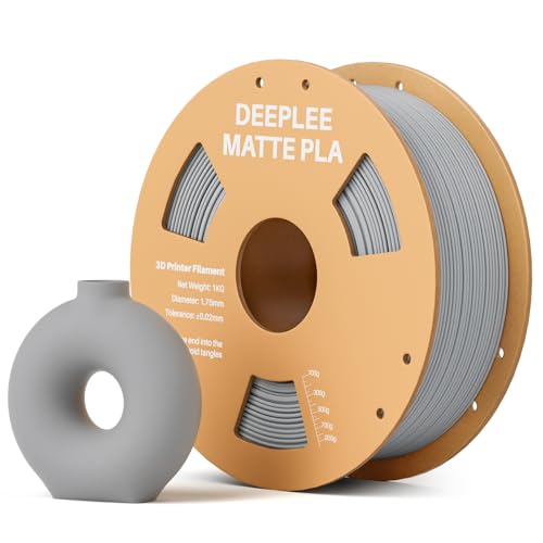 DEEPLEE Matte PLA Filament 1.75mm 3D Drucker Filament, Maßgenauigkeit +/- 0.02mm, für die meisten FDM 3D Drucker, Schiefergrau 1KG von Deeplee