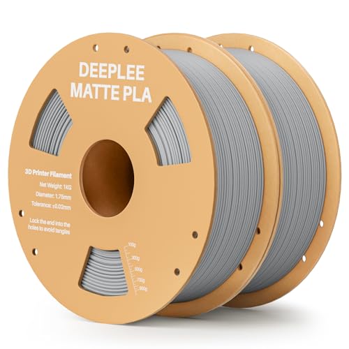 DEEPLEE Matte PLA Filament 1.75mm 3D Drucker Filament, Maßgenauigkeit +/- 0.02mm, für die meisten FDM 3D Drucker, Schiefergrau 2KG von Deeplee