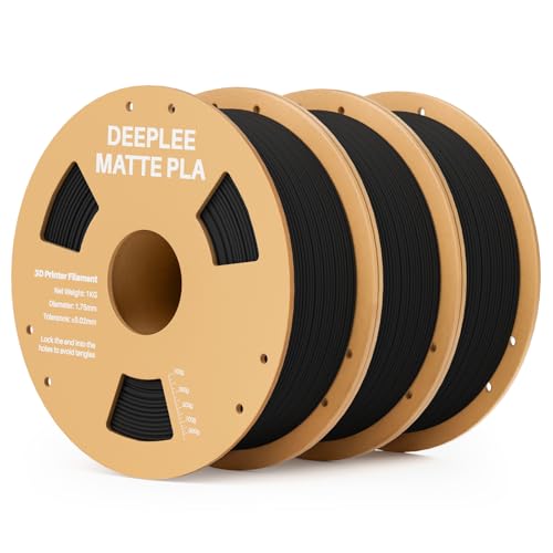 DEEPLEE Matte PLA Filament 1.75mm 3D Drucker Filament, Maßgenauigkeit +/- 0.02mm, für die meisten FDM 3D Drucker, Schwarz 3KG DEEPLEE Matte PLA Filament 1.75mm 3D Drucker Filament, Maßgenauigkeit +/- 0.02mm, für die meisten FDM 3D Drucker, Schwarz 3KG von Deeplee