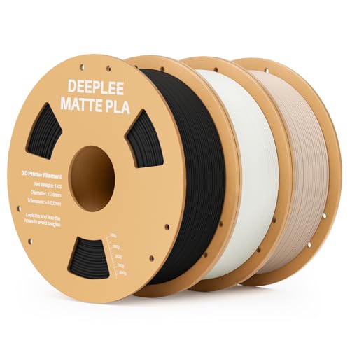DEEPLEE Matte PLA Filament 1.75mm 3D Drucker Filament, Maßgenauigkeit +/- 0.02mm, für die meisten FDM 3D Drucker, Schwarz Weiß Beige 3KG DEEPLEE Matte PLA Filament 1.75mm 3D Drucker Filament, Maßgenauigkeit +/- 0.02mm, für die meisten FDM 3D Drucker, Schwarz Weiß Beige 3KG von Deeplee