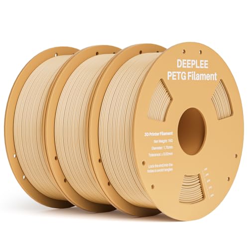 DEEPLEE PETG Filament 1.75mm, 3D Drucker PETG Filament Maßgenauigkeit +/- 0.02 mm für die meisten FDM 3D Drucker, Beige 3KG von Deeplee