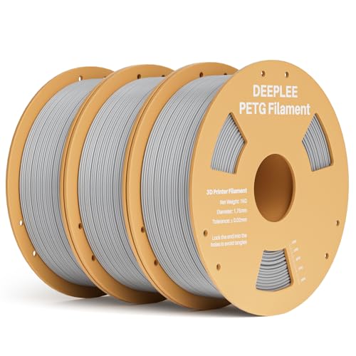 DEEPLEE PETG Filament 1.75mm, 3D Drucker PETG Filament Maßgenauigkeit +/- 0.02 mm für die meisten FDM 3D Drucker, Grau 3KG DEEPLEE PETG Filament 1.75mm, 3D Drucker PETG Filament Maßgenauigkeit +/- 0.02 mm für die meisten FDM 3D Drucker, Grau 3KG von Deeplee