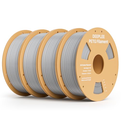 DEEPLEE PETG Filament 1.75mm, 3D Drucker PETG Filament Maßgenauigkeit +/- 0.02 mm für die meisten FDM 3D Drucker, Grau 4KG DEEPLEE PETG Filament 1.75mm, 3D Drucker PETG Filament Maßgenauigkeit +/- 0.02 mm für die meisten FDM 3D Drucker, Grau 4KG von Deeplee