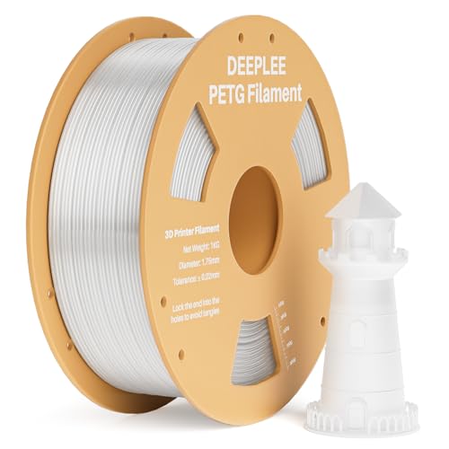 DEEPLEE PETG Filament 1.75mm, 3D Drucker PETG Filament Maßgenauigkeit +/- 0.02 mm für die meisten FDM 3D Drucker, Klar 1KG DEEPLEE PETG Filament 1.75mm, 3D Drucker PETG Filament Maßgenauigkeit +/- 0.02 mm für die meisten FDM 3D Drucker, Klar 1KG von Deeplee