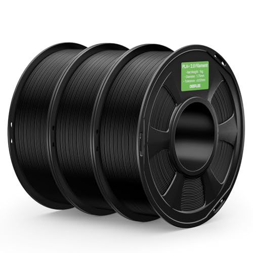 DEEPLEE PLA+ 2.0 Filament 1.75mm, Stärkere Zähigkeit 3D Drucker Filament, Schwarz 3KG, Upgrade PLA Plus 3D Printer Filament, High Speed PLA+ Filament für die meisten FDM 3D Drucker von Deeplee
