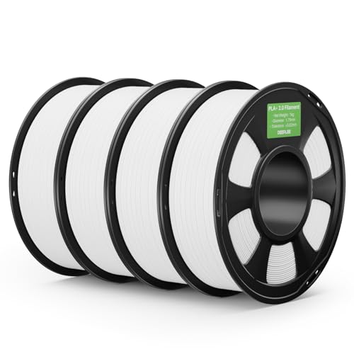 DEEPLEE PLA+ 2.0 Filament 1.75mm, Stärkere Zähigkeit 3D Drucker Filament, Weiß 4KG, Upgrade PLA Plus 3D Printer Filament, High Speed PLA+ Filament für die meisten FDM 3D Drucker von Deeplee