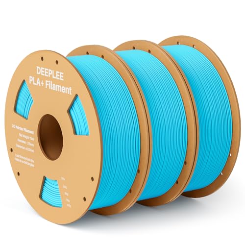 DEEPLEE PLA+ Filament 1.75mm, PLA Plus 3D Drucker Filament, Maßgenauigkeit +/- 0,02 mm, Filament 3D-Druckmaterialien, Himmelblau 3KG von Deeplee