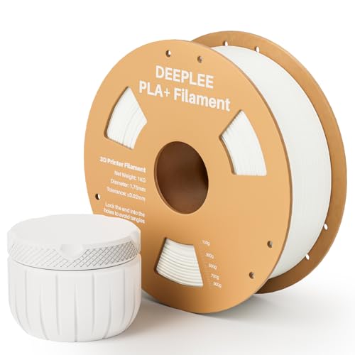 DEEPLEE PLA+ Filament 1.75mm, PLA Plus 3D Drucker Filament, Maßgenauigkeit +/- 0,02 mm, Filament 3D-Druckmaterialien, Weiß 1kg (2,2lbs) von Deeplee