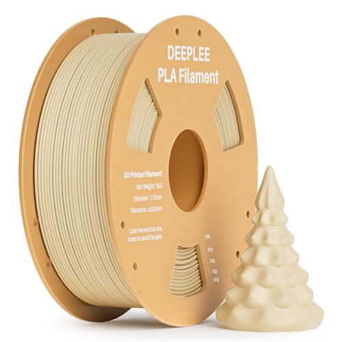 DEEPLEE PLA Filament 1.75mm, 3D Drucker Filament 1kg (2,2lbs), Maßgenauigkeit +/- 0,02 mm, Filament 3D-Druckmaterialien für FDM 3D Drucker, Beige von Deeplee