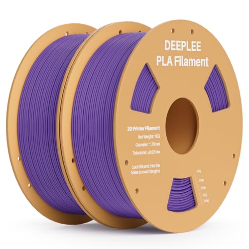 DEEPLEE PLA Filament 1.75mm, 3D Drucker Filament 2kg (1KG/Spool), Maßgenauigkeit +/- 0,02 mm, Filament 3D-Druckmaterialien für FDM 3D Drucker, Lila von Deeplee