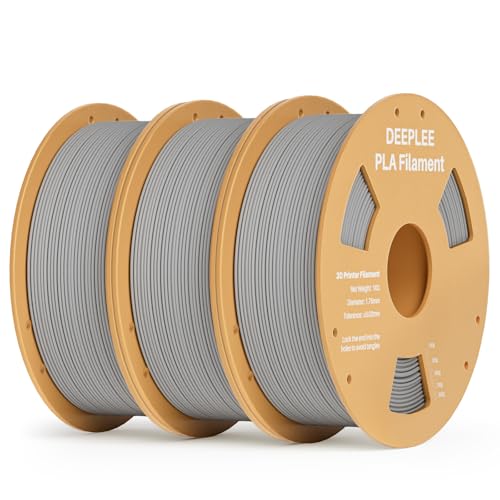 DEEPLEE PLA Filament 1.75mm, 3D Drucker Filament 3kg, Maßgenauigkeit +/- 0,02 mm, Filament 3D-Druckmaterialien für FDM 3D Drucker, Grau 3KG DEEPLEE PLA Filament 1.75mm, 3D Drucker Filament 3kg, Maßgenauigkeit +/- 0,02 mm, Filament 3D-Druckmaterialien für FDM 3D Drucker, Grau 3KG von Deeplee