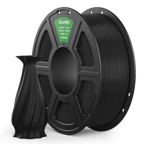 DEEPLEE PLA PRO Filament 1.75mm, Stärkere Zähigkeit 3D Drucker Filament, PLA Filament Maßgenauigkeit ±0.02 mm, Sauber gewickelt, Einfach zu Drucken, Passend für die meisten FDM 3D Drucker, Schwarz 1KG von Deeplee