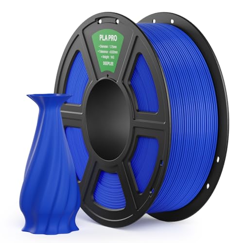 DEEPLEE PLA PRO Filament 1.75mm, Stärkere Zähigkeit 3D Drucker Filament, PLA Filament Maßgenauigkeit ±0.02 mm, Sauber gewickelt, Einfach zu Drucken, Passend für die meisten FDM 3D Drucker, Blau 1KG von Deeplee
