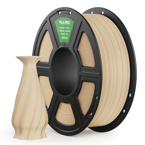 DEEPLEE PLA PRO Filament 1.75mm, Stärkere Zähigkeit 3D Drucker Filament, PLA Filament Maßgenauigkeit ±0.02 mm, Sauber gewickelt, für die meisten FDM 3D Drucker, Beige 1KG von Deeplee