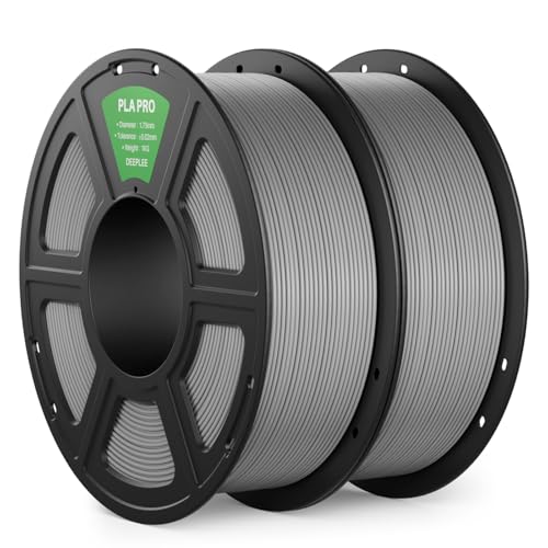 DEEPLEE PLA PRO Filament 1.75mm, Stärkere Zähigkeit 3D Drucker Filament, PLA Filament Maßgenauigkeit ±0.02 mm, Sauber gewickelt, für die meisten FDM 3D Drucker, Grau 2KG DEEPLEE PLA PRO Filament 1.75mm, Stärkere Zähigkeit 3D Drucker Filament, PLA Filament Maßgenauigkeit ±0.02 mm, Sauber gewickelt, für die meisten FDM 3D Drucker, Grau 2KG von Deeplee
