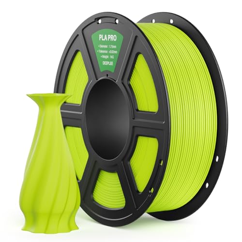 DEEPLEE PLA PRO Filament 1.75mm, Stärkere Zähigkeit 3D Drucker Filament, PLA Filament Maßgenauigkeit ±0.02 mm, Sauber gewickelt, für die meisten FDM 3D Drucker, Grün 1KG von Deeplee