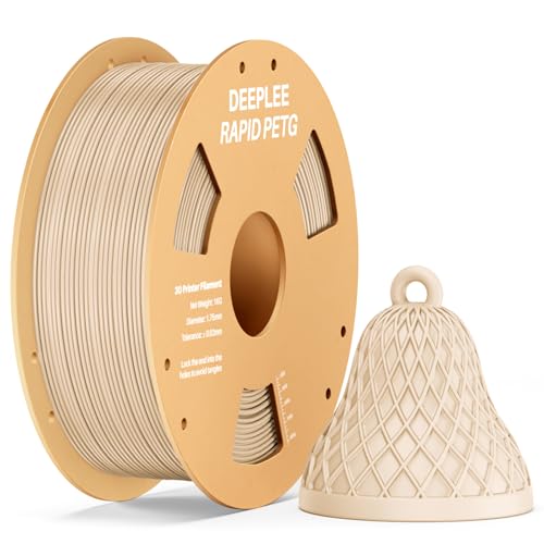DEEPLEE Rapid PETG Filament 1.75mm, High Speed 3D Drucker Filament up to 600mm/s, Maßgenauigkeit +/- 0.02 mm für die meisten FDM 3D Drucker, Beige 1KG DEEPLEE Rapid PETG Filament 1.75mm, High Speed 3D Drucker Filament up to 600mm/s, Maßgenauigkeit +/- 0.02 mm für die meisten FDM 3D Drucker, Beige 1KG von Deeplee