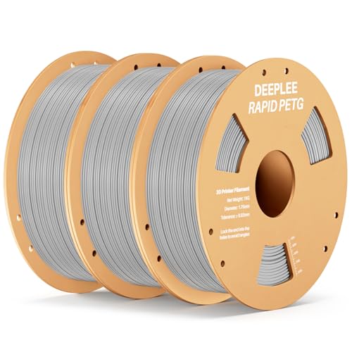 DEEPLEE Rapid PETG Filament 1.75mm, High Speed 3D Drucker Filament up to 600mm/s, Maßgenauigkeit +/- 0.02 mm für die meisten FDM 3D Drucker, Grau 3KG DEEPLEE Rapid PETG Filament 1.75mm, High Speed 3D Drucker Filament up to 600mm/s, Maßgenauigkeit +/- 0.02 mm für die meisten FDM 3D Drucker, Grau 3KG von Deeplee