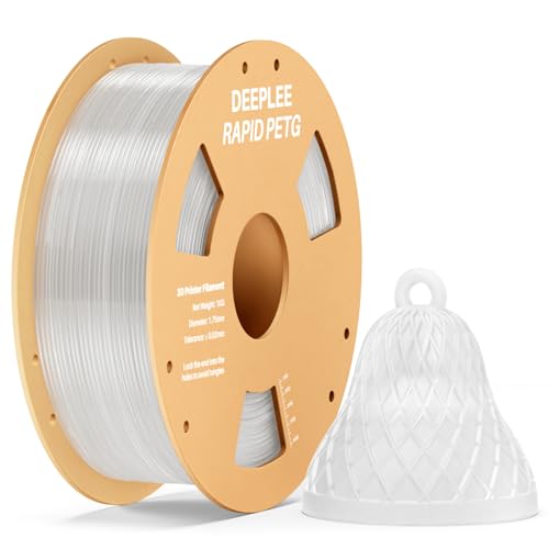 DEEPLEE Rapid PETG Filament 1.75mm, High Speed 3D Drucker Filament up to 600mm/s, Maßgenauigkeit +/- 0.02 mm für die meisten FDM 3D Drucker, Klar 1KG von Deeplee