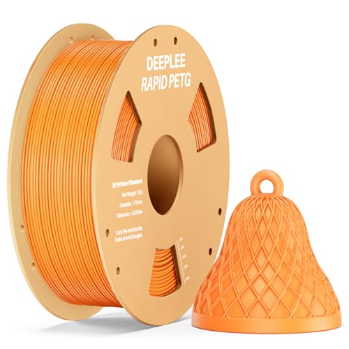 DEEPLEE Rapid PETG Filament 1.75mm, High Speed 3D Drucker Filament up to 600mm/s, Maßgenauigkeit +/- 0.02 mm für die meisten FDM 3D Drucker, Orange 1KG von Deeplee