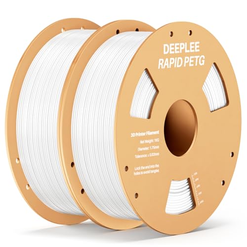 DEEPLEE Rapid PETG Filament 1.75mm, High Speed 3D Drucker Filament up to 600mm/s, Maßgenauigkeit +/- 0.02 mm für die meisten FDM 3D Drucker, Weiß 2KG DEEPLEE Rapid PETG Filament 1.75mm, High Speed 3D Drucker Filament up to 600mm/s, Maßgenauigkeit +/- 0.02 mm für die meisten FDM 3D Drucker, Weiß 2KG von Deeplee