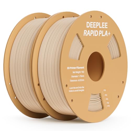DEEPLEE Rapid PLA Plus Filament 1.75mm, High Speed 3D Drucker Filament up to 600mm/s, PLA+ Filament Maßgenauigkeit +/- 0.02 mm für die meisten FDM 3D Drucker, Beige 2KG von Deeplee