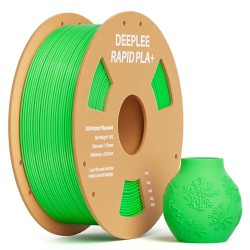DEEPLEE Rapid PLA Plus Filament 1.75mm, High Speed 3D Drucker Filament up to 600mm/s, PLA+ Filament Maßgenauigkeit +/- 0.02 mm für die meisten FDM 3D Drucker, Grün 1KG von Deeplee