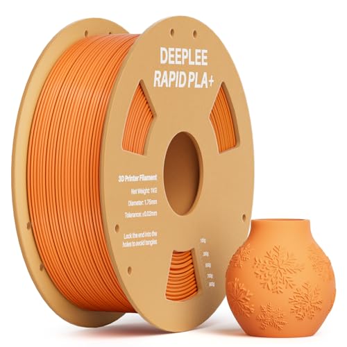 DEEPLEE Rapid PLA Plus Filament 1.75mm, High Speed 3D Drucker Filament up to 600mm/s, PLA+ Filament Maßgenauigkeit +/- 0.02 mm für die meisten FDM 3D Drucker, Orange 1KG von Deeplee