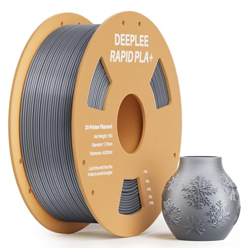 DEEPLEE Rapid PLA Plus Filament 1.75mm, High Speed 3D Drucker Filament up to 600mm/s, PLA+ Filament Maßgenauigkeit +/- 0.02 mm für die meisten FDM 3D Drucker, Silber 1KG von Deeplee