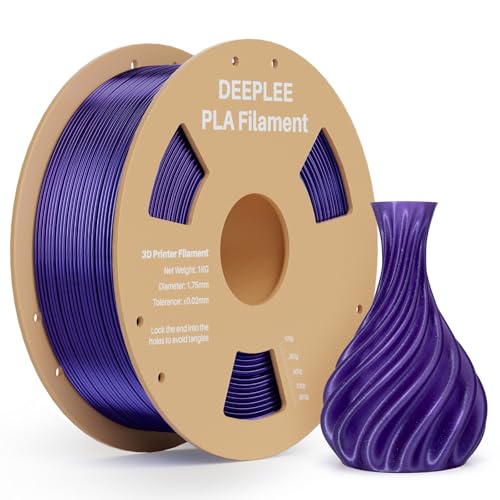 DEEPLEE Silk PLA Filament, Shiny Silk 3D Drucker Filament 1.75mm, Multicolor Filament PLA, Maßgenauigkeit +/- 0.02mm, 1kg(2.2lb) Spule, Galaxie Lila 1KG von Deeplee
