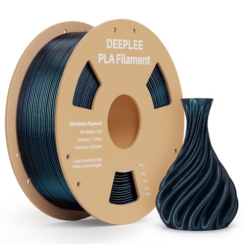 DEEPLEE Silk PLA Filament, Shiny Silk 3D Drucker Filament 1.75mm, Multicolor Filament PLA, Maßgenauigkeit +/- 0.02mm, 1kg(2.2lb) Spule, Galaxie Schwarz 1KG von Deeplee