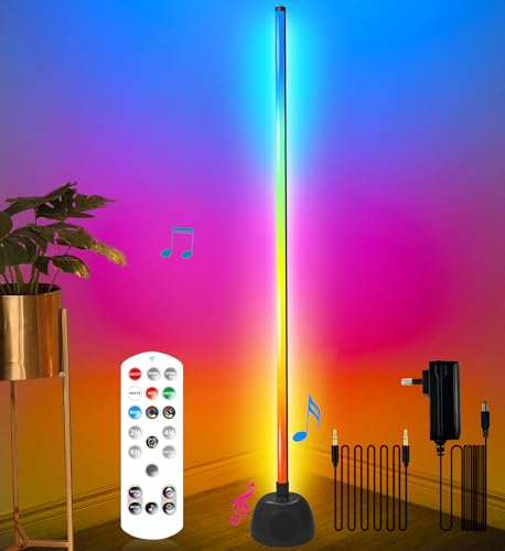 DeeprBling LED Stehlampe RGB mit 20W Bluetooth Lautsprecher, 175cm Lautsprecher-Stehlampe mit TWS & AUX-Audio, Ecklampe RGB Dimmbar mit Fernbedienung, 16 Millionen Farben, Musikmodi für Wohnzimmer von DeeprBling