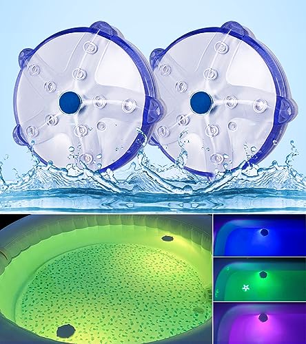 DeeprBlu Schwimmende Whirlpool Leuchten für Bath Spa, 8.38cm Wasserdichte PoolLeuchten Farbwechselnde Seestern Teich Leuchte Tauch, Magnetisch, 10 Helle LEDs, Dekoration Licht für Pool Spa & Vase-2pcs von DeeprBlu