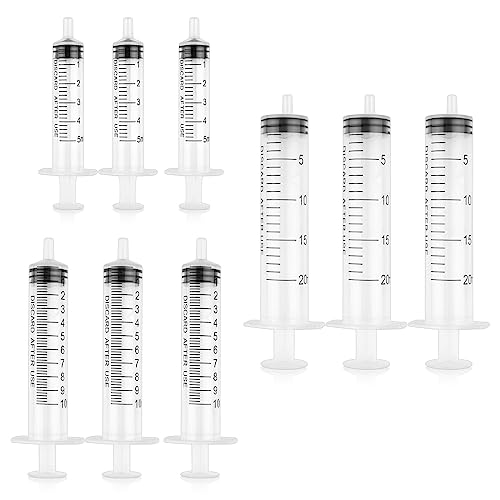 9 Stück Spritze, 5ML 10ML 20ML Wiederverwendbare Spritze, Dosierspritze Ohne Nadel, Werkzeuge für Flüssigkeitsmaß Spritzen, Futterspritze, für Labor,Tierfütterung, Pflanzenbewässerung von Deepton