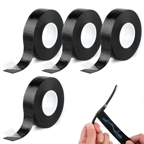 Deepton 4 Rollen Selbstverschweißendes Isolierband - 20m x 23mm x 0.8mm - Isolierband Wasserdicht Schwarz, Selbstverschweißendes Klebeband, Vulkanisierband - Zum Isolieren, Reparieren und Bündeln Deepton 4 Rollen Selbstverschweißendes Isolierband - 20m x 23mm x 0.8mm - Isolierband Wasserdicht Schwarz, Selbstverschweißendes Klebeband, Vulkanisierband - Zum Isolieren, Reparieren und Bündeln von Deepton