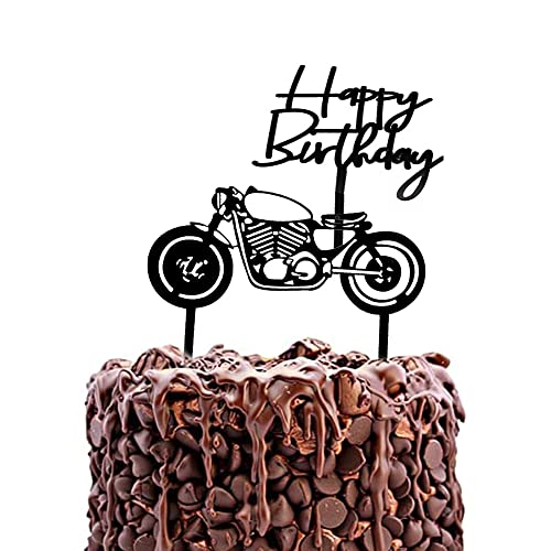 2 Stück Tortenaufsatz mit Motorrad, Motorrad Kuchen Topper, Birthday Cake Topper, für Geburtstagsfeier, Dekoration Backen Kuchen Lokomotive Stil von Deer Platz