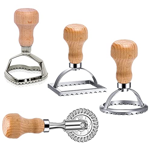 Deer Platz 4 Stück Ravioli Stempel Set, Ravioli Cutter Stamp Set Maker, Premium Ravioli Ausstecher Set, Verwendet für Ravioli,Pasta, Lasagne, Knödel, Verschiedene Formen von Deer Platz