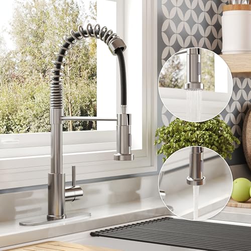 DeerValley Wasserhahn Küche Küchenarmatur Ausziehbar mit 2-Strahl-Sprühbrause Drehbarem Einhebelmischer Edelstahl Wasserhahn für Spüle, Flexibler Küchenhahn DeerValley Wasserhahn Küche Küchenarmatur Ausziehbar mit 2-Strahl-Sprühbrause Drehbarem Einhebelmischer Edelstahl Wasserhahn für Spüle, Flexibler Küchenhahn von Deer Valley