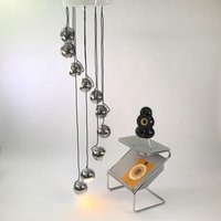 Chrom Kronleuchter Von Harvey Guzzini, Frühe 1970Er Jahre - Vintage Space Age Beleuchtung von Deerstedt