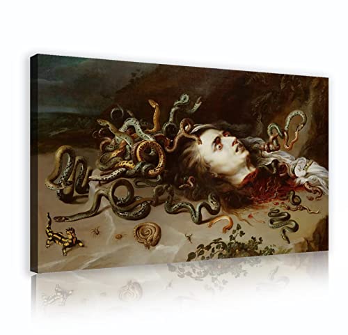 Deertweet Home Kopf der Medusa von Peter Paul Rubens Leinwandmalerei Drucke HD Drucke Kunstwerke für Wohnzimmer Dekor Büro Dekor Galerie Paket 55x95cm Innenrahmen von Deertweet Home