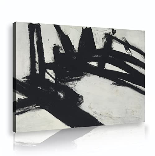 Franz Kline Schwarz und Weiß Retro Wandbild Hd Giclee Drucke Leinwand Wandkunst Malerei für Schlafzimmer Dekoration Vintage Home Decoration 70x110cm Innenrahmen von Deertweet Home