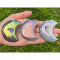 Engel Aura Druzy Achat Poliert Kristall Mondsichel von DeesCrystalCreations